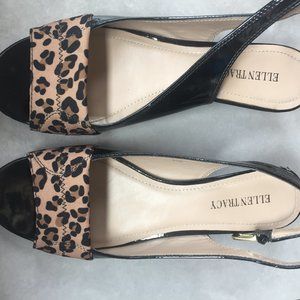 Ellen Tracy Peep Toe Slingback Wedge Sandals